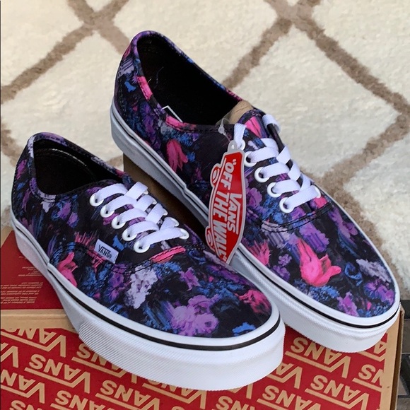 Vans | Shoes | Vans Authentic Era Warped Floral Blktrwht Wmns | Poshmark